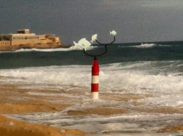 The wind vane (Pinnur) at Exiles Beach, Sliema, by the The Rubberbodies Collective (photo by The Rubberbodies Collective)